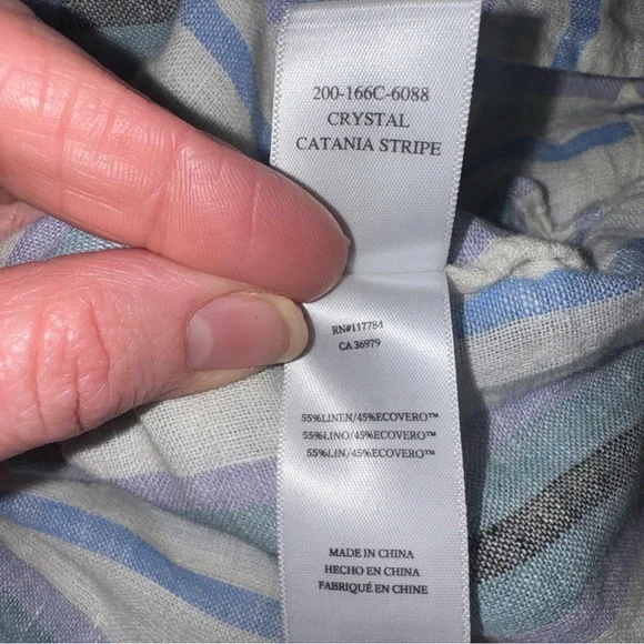 Rails Crystal Dress in Catalina Blue Stripe Linen Blend Size Medium - Picture 13 of 14